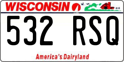 WI license plate 532RSQ