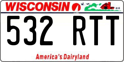 WI license plate 532RTT
