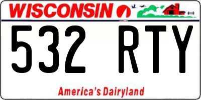 WI license plate 532RTY