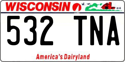 WI license plate 532TNA