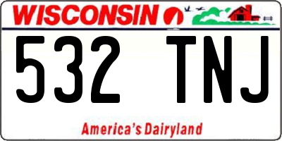 WI license plate 532TNJ
