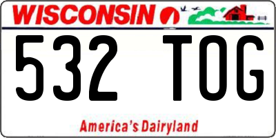 WI license plate 532TOG