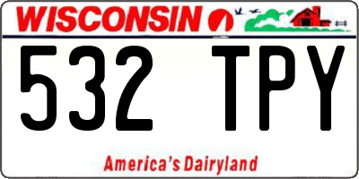 WI license plate 532TPY