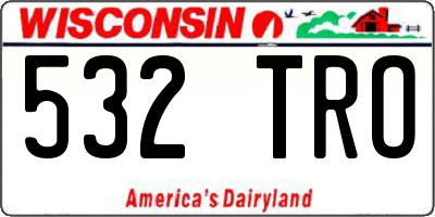 WI license plate 532TRO