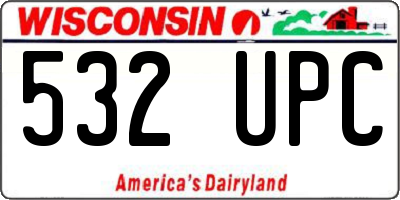 WI license plate 532UPC