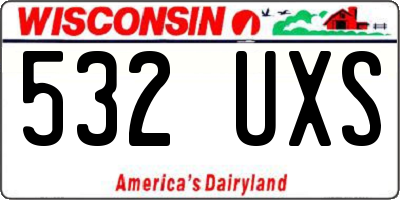 WI license plate 532UXS