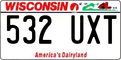 WI license plate 532UXT