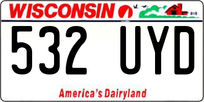 WI license plate 532UYD