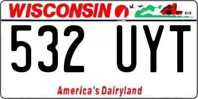 WI license plate 532UYT