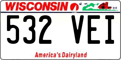 WI license plate 532VEI