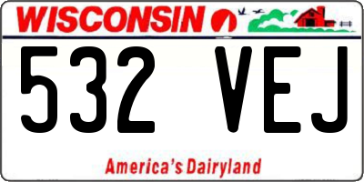 WI license plate 532VEJ