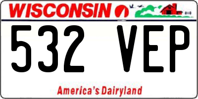 WI license plate 532VEP