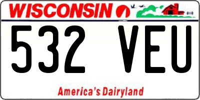 WI license plate 532VEU