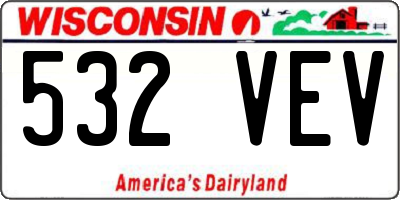 WI license plate 532VEV