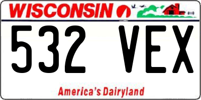 WI license plate 532VEX