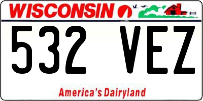 WI license plate 532VEZ