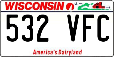 WI license plate 532VFC