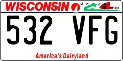 WI license plate 532VFG
