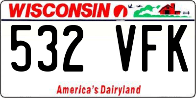WI license plate 532VFK