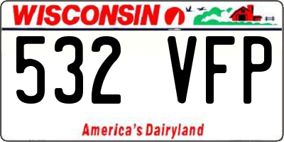 WI license plate 532VFP