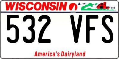 WI license plate 532VFS