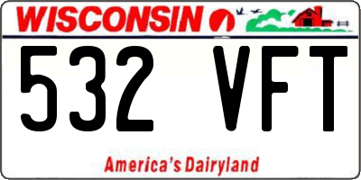 WI license plate 532VFT