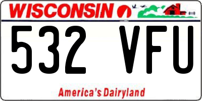 WI license plate 532VFU