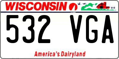 WI license plate 532VGA