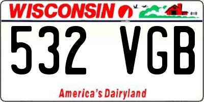 WI license plate 532VGB