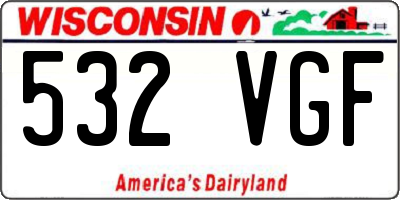 WI license plate 532VGF