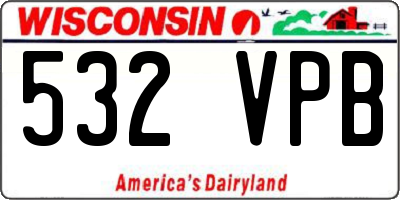 WI license plate 532VPB