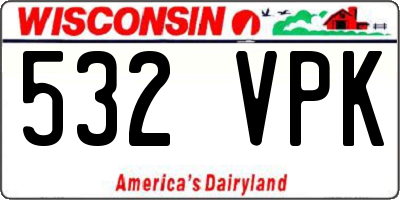 WI license plate 532VPK