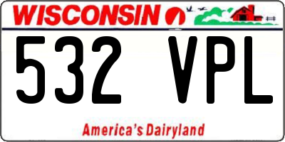 WI license plate 532VPL