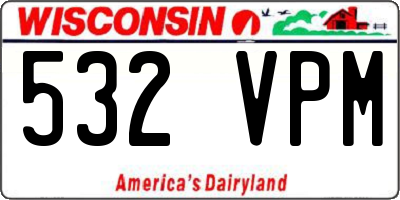 WI license plate 532VPM