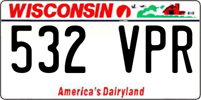 WI license plate 532VPR