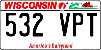 WI license plate 532VPT