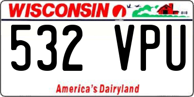 WI license plate 532VPU