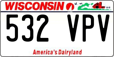 WI license plate 532VPV