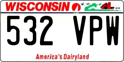 WI license plate 532VPW
