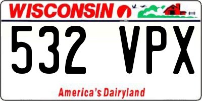 WI license plate 532VPX
