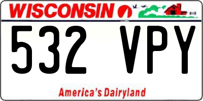 WI license plate 532VPY
