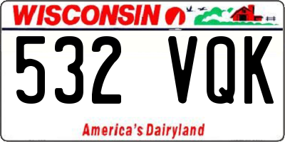 WI license plate 532VQK