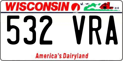 WI license plate 532VRA