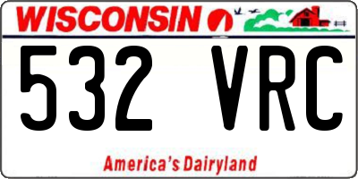 WI license plate 532VRC