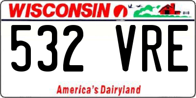 WI license plate 532VRE