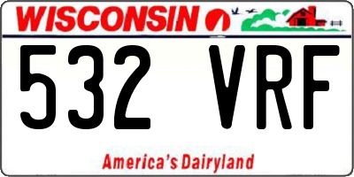 WI license plate 532VRF