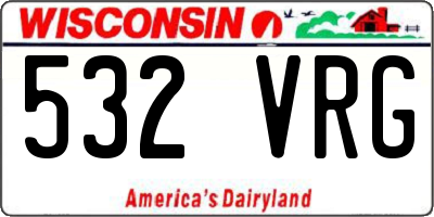 WI license plate 532VRG