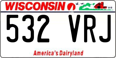 WI license plate 532VRJ