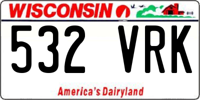 WI license plate 532VRK