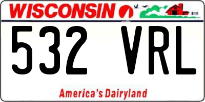 WI license plate 532VRL